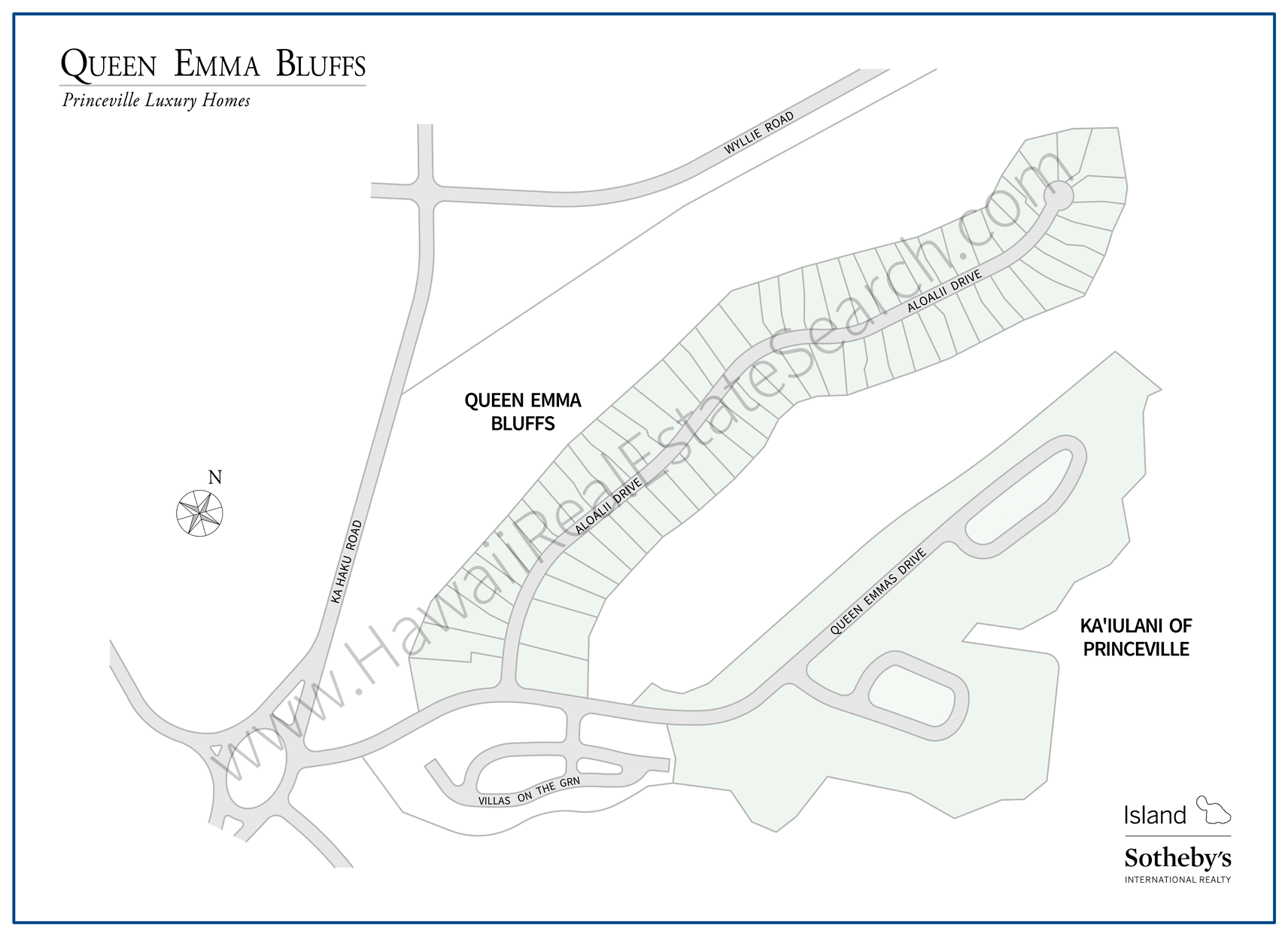 Queen Emma Bluffs Subdivision Map